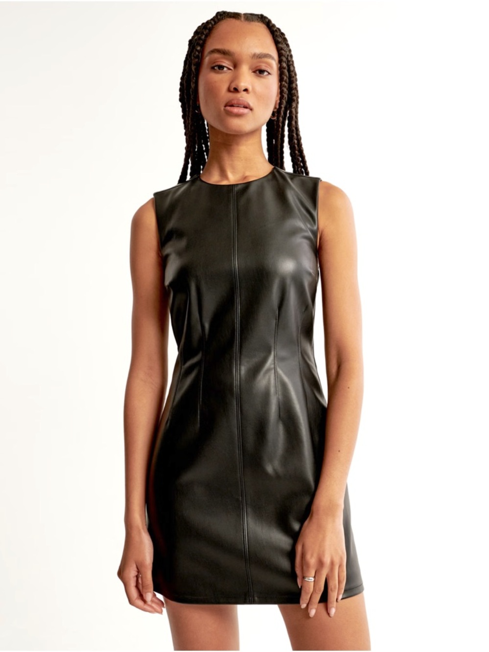 Abercrombie & Fitch Black Faux Leather Mini Dress